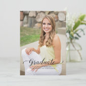 Invitation Classic Calligraphy 2023 Photo Graduation Party (Debout devant)