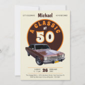 Invitation Classic Car Fun Retro 50th Birthday Party (Devant)