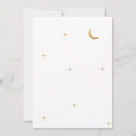 Invitation Classic Celestial Gold Moon Stars Mariage (Dos)