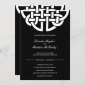 Invitation Classic Celtic Knot Black & White Handfasting (Devant / Derrière)