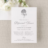 Invitation Classic Charcoal Hydrangea Rehearsal Dinner