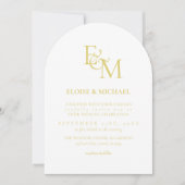 Invitation Classic Chartreuse Monogram Minimalist Wedding (Devant)