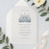 Invitation Classic Château Lieu Dessin minimaliste Mariage