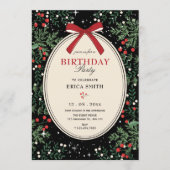 Invitation Classic cherry bow birthday (Devant)