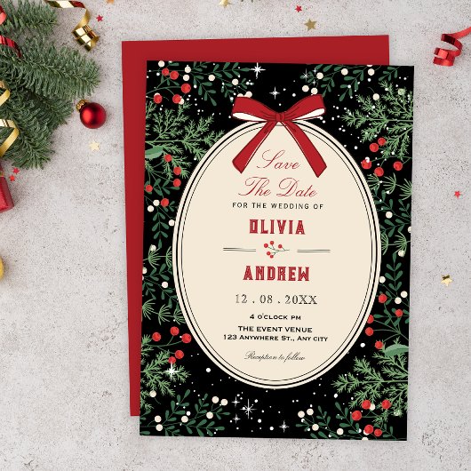 Invitation Classic cherry bow wedding