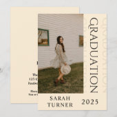 Invitation Classic Chic Blush Graduation Party (Devant / Derrière)