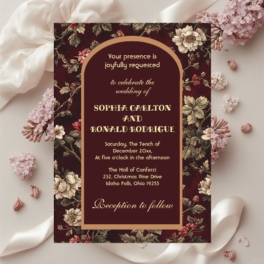 Invitation Classic Christmas Chinoiserie Romantic Wedding