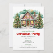 Invitation Classic christmas house invite playful lettering (Devant)