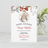 Invitation Classic Christmas House Winter Bauble New Address (Debout devant)