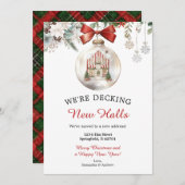 Invitation Classic Christmas House Winter Bauble New Address (Devant / Derrière)