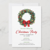 Invitation Classic Christmas Wreath Party Editable Invite (Devant)