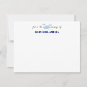 Invitation Classic Clouds Navy Blue Name Nursery Note Card (Devant)