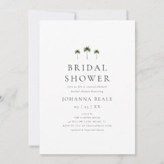 Invitation Classic Coastal Minimal Palm Tree Bridal Shower