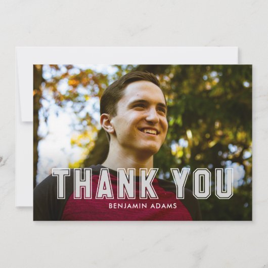 Invitation Classic Collegiate Flat Thank You Note Card (Devant)