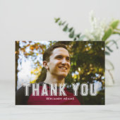Invitation Classic Collegiate Flat Thank You Note Card (Debout devant)