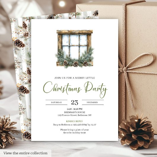 Invitation Classic Cozy Boho Neutral Colors Christmas Invite
