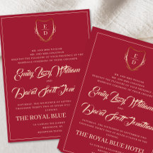 Classic Crimson Rouge Golden Monogram Whimsical