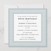 Invitation Classic Custom Age Photo Clé grecque Gris d'annive (Devant)