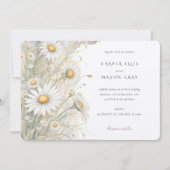 Invitation Classic Daisies Élégant Pastel Mariage (Devant)