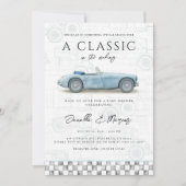 Invitation Classic dans le Baby shower automobile Making Blue (Devant)