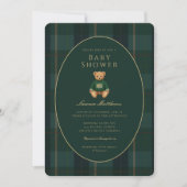 Invitation Classic Dark Plaid Lauren Inspired Baby Shower  (Devant)