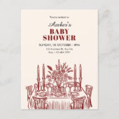 Invitation Classic Dining table baby shower (Devant)
