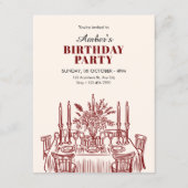 Invitation Classic Dining table birthday (Devant)