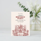 Invitation Classic Dining table birthday (Debout devant)