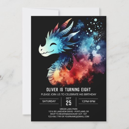 Invitation Classic Dragon Anniversaire numérique (Devant)