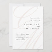 Invitation Classic Elegance calligraphie monogramme mariage (Devant)