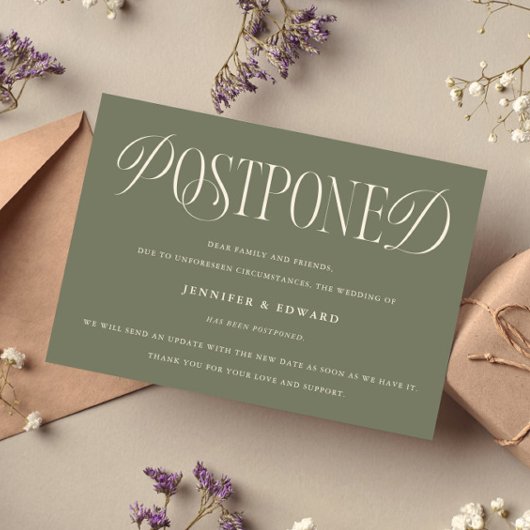 Invitation Classic Elegance Reporté Mariage Update Sage