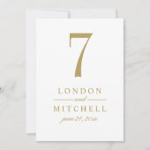 Invitation Classic Elegant Antique Gold Mariage Numéro de tab (Devant)