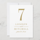 Invitation Classic Elegant Antique Gold Mariage Numéro de tab (Dos)