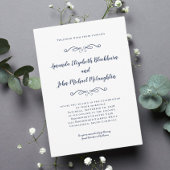 Invitation Classic Elegant Bleu Blanc intemporel Mariage form