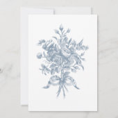 Invitation Classic Elegant Blue Arch Floral Frame Wedding (Dos)