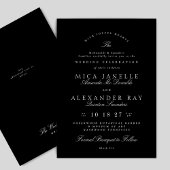 Invitation Classic Elegant Calligraphie noir & blanc Mariage