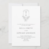 Invitation Classic Elegant Crest Mariage (Devant)