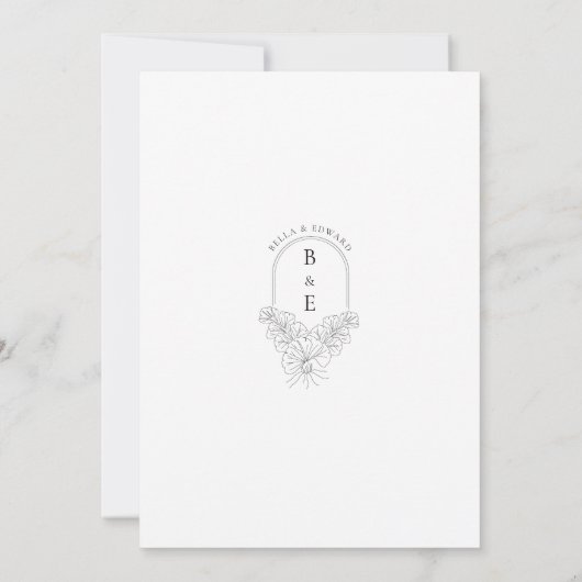 Invitation Classic Elegant Crest Mariage (Dos)