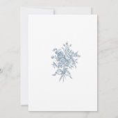 Invitation Classic Elegant Dusty Blue Delicate Floral Shower (Dos)