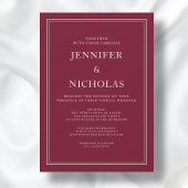 Invitation Classic Elegant Formal Bourgogne Mariage virtuel