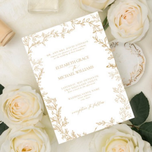 Invitation Classic Elegant Formal Gold Mariage