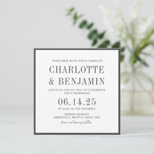 Invitation Classic Elegant Formel Black Frame Mariage