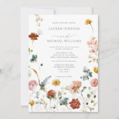 Invitation Classic Elegant Garden Flowers Mariage d'aquarelle (Devant)