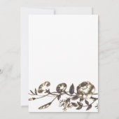 Invitation Classic Elegant Gold Vintage Flowers Fiançailles (Dos)