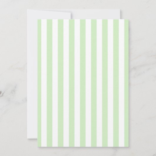 Invitation Classic Elegant Green Stripes Baby Shower (Dos)