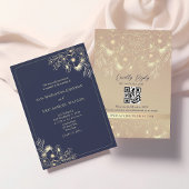 Invitation Classic Elegant Mariage bleu marine