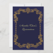 Invitation Classic Elegant Marine Bleu Or Tiara Quinceanera (Dos)