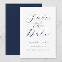 Classic Elegant Marine Bleu Romantique Sauvez la d