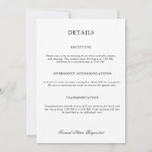 Invitation Classic Elegant Minimalist Hand Drawn Line Details (Dos)
