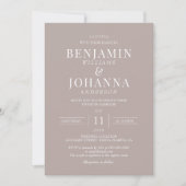 Invitation Classic Elegant Natural Cream Mariage (Devant)